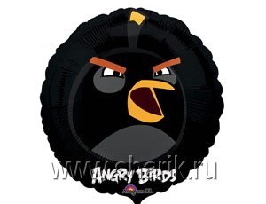 Фольгированный шар Angry Birds Black