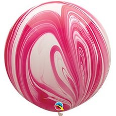 Метровый шар "Супер Агат Red White"