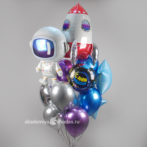 "Поехали!" фонтан из 13 воздушных шаров