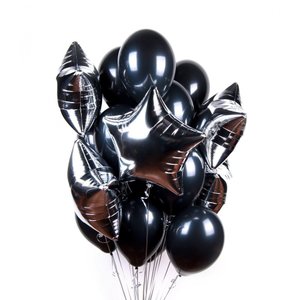 "Серебряная ночь" фонтан из 17 воздушных шаров