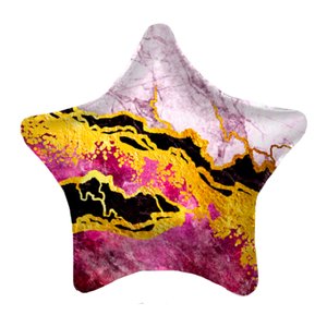 Фольгированный шар "Звезда Мрамор розовый"
