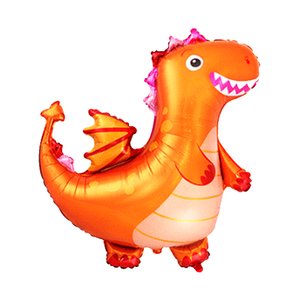 «Динозаврик оранжевый» мини, фольгированный шар на палочке (воздух)