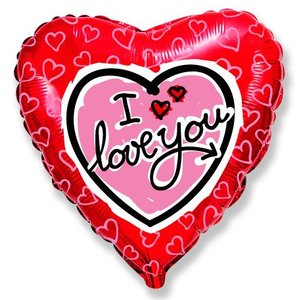 Фольгированный шар сердце "Я тебя люблю"