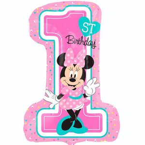 Фольгированный шар "Минни 1й День рождения" 71 см