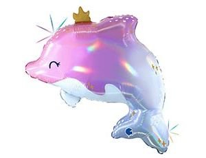 Фольгированный шар "Дельфин с короной"