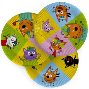 Тарелки "Три Кота, Играем вместе, Друзья"