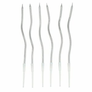 Свечи тортово-коктейльные "Спираль" Серебро