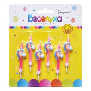 Свечи тортовые формовые "Единороги"