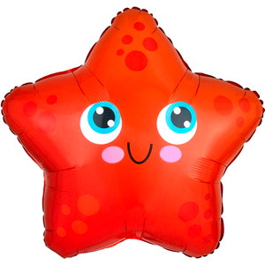 Фольгированный шар "Звезда морская красная"