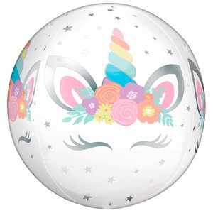 Фольгированный шар "Сфера 3D Глазки единорога"