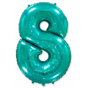 Фольгированный шар Цифра 8 (бирюзовая) 102 см