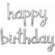 Фольгированная гирлянда "Happy Birthday" (надпись, надув воздухом)