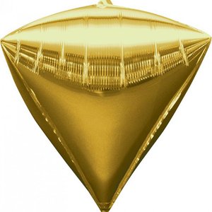 Фольгированный шар "Алмаз 3D Золото"