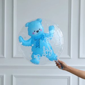 Бабл «Шар в шаре. Мишка» голубой