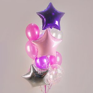 "Индиго мини" (10"/25 см) фонтан из 14 воздушных шаров