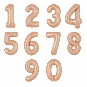 Цифры фольгированные, Латте сатин матовый Slim 102 см