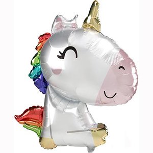 Фольгированный шар "Единорог малыш перламутр"