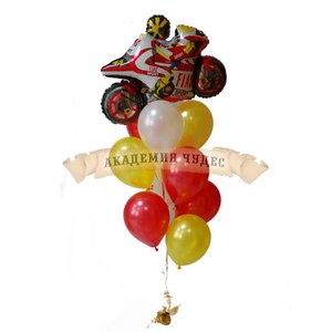 Фонтан из воздушных шаров "Байкер"