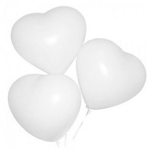 Латексный шар "Сердце белое" 16"