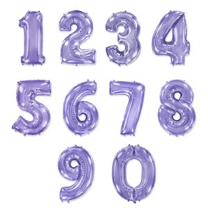 Цифры фольгированные, cиреневые 102 см