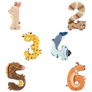 Цифры фольгированные, животный мир