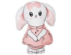 Фольгированный шар "Зайка в платье розовом"