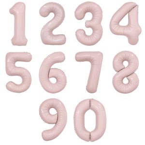 Цифры фольгированные, Пыльная роза Slim 102 см