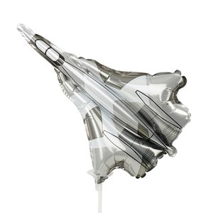 «Самолет Истребитель» мини, фольгированный шар на палочке (воздух)