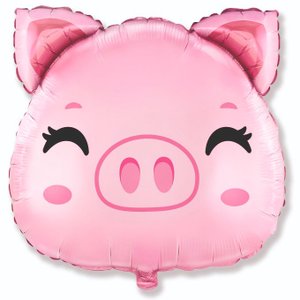 Фольгированный шар "Свинка голова"