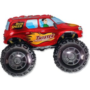 Фольгированный шар "Большой внедорожник (красный)"