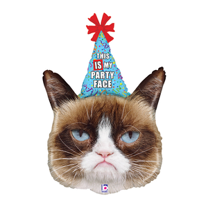 Фольгированный шар "Сердитая кошка в колпаке"