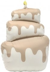 Фольгированный шар "Торт бежевый сатин"