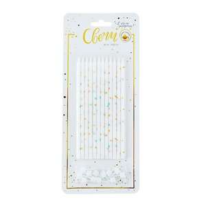 Свечи тортовые классические "Яркие брызги" с держателями