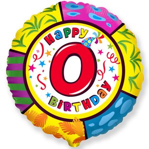 Фольгированный шар Цифра 0