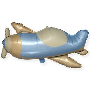 Фольгированный шар "Самолет ретро голубой"