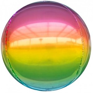 Фольгированный шар Сфера радужная омбре