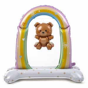 Ходячая фигура "Медвежонок на качелях», на подставке (надув воздухом)