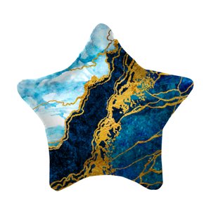 Фольгированный шар "Звезда Мрамор синий"