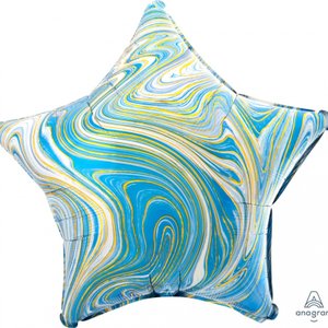 Фольгированный шар "Звезда Агат синий"