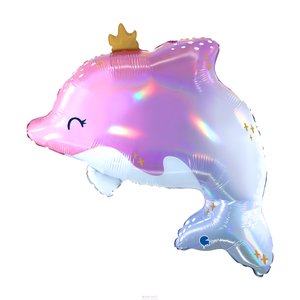 Фольгированный шар "Дельфин с короной"