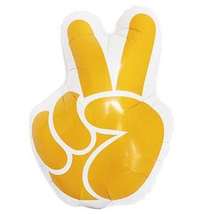 Фольгированный шар "Жест из пальцев Мир и Победа"
