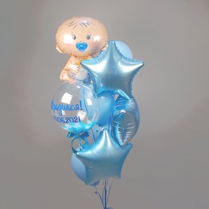 "Я родился" фонтан из 9 воздушных шаров