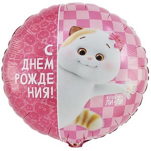 Фольгированный шар "С ДР Басик Кошечка Ли-Ли"