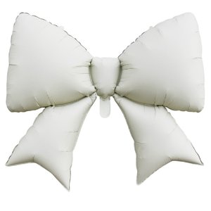 Фольгированный шар "Бант белый сатин"