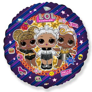 Фольгированный шар "Куклы Лол. Диско"