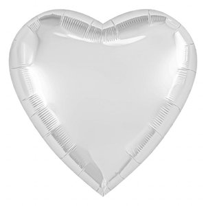 Фольгированный шар Сердце Белый блеск 91 см