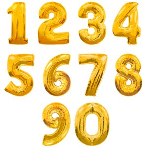 Цифры фольгированные, золотые 102 см