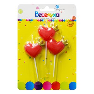 Свеча на шпажке "Сердечко с короной"