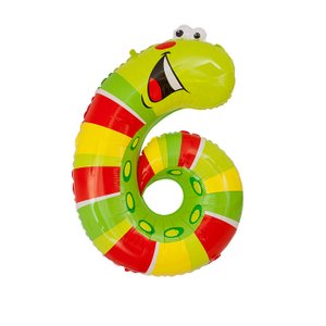 Фольгированный шар "Гусеница цифра 6" 102 см