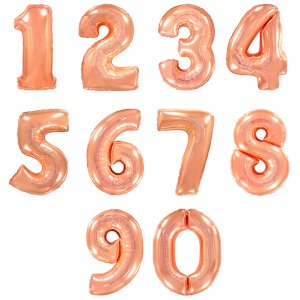 Цифры фольгированные, розовое золото 102 см